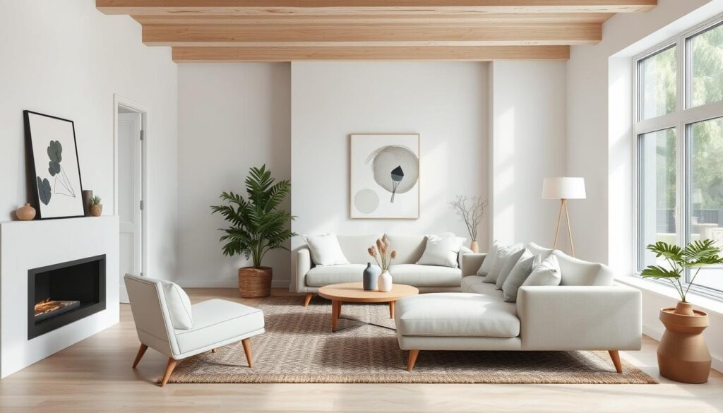 Modern Scandinavisch interieur dat de tijdloze kwaliteiten van het design toont Modern Scandinavisch interieur dat de tijdloze kwaliteiten van het design toont