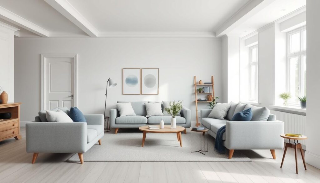 Modern Scandinavisch interieur met klassiek kleurenpalet Modern Scandinavisch interieur met klassiek kleurenpalet
