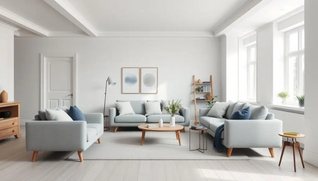 Modern Scandinavisch interieur met klassiek kleurenpalet Modern Scandinavisch interieur met klassiek kleurenpalet