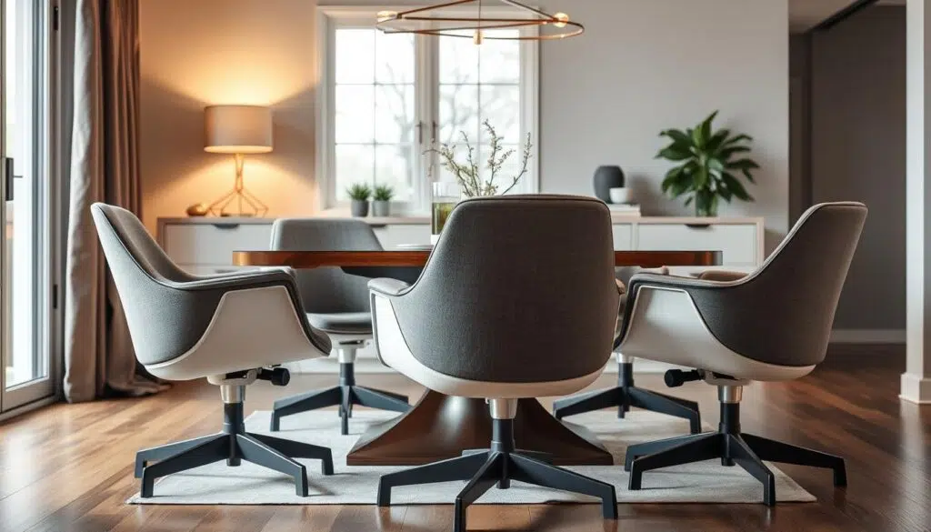 Moderne draaibare eetkamerstoelen met ergonomisch design voor optimaal comfort Moderne draaibare eetkamerstoelen met ergonomisch design voor optimaal comfort