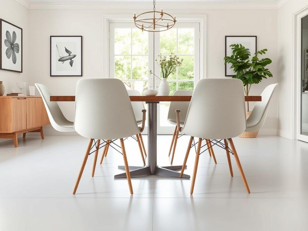 Moderne eetkamerstoel armleuning die netjes onder een eettafel passen Moderne eetkamerstoel armleuning die netjes onder een eettafel passen