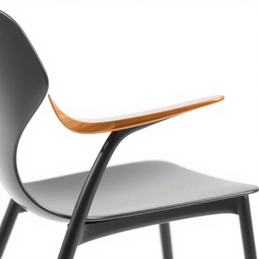Moderne eetkamerstoel met ergonomische armleuningen Moderne eetkamerstoel met ergonomische armleuningen