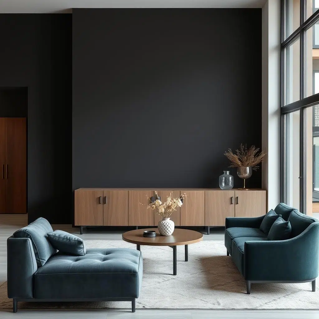 Moderne ruimte met velvet kleur en antraciet combinatie Moderne ruimte met velvet kleur en antraciet combinatie