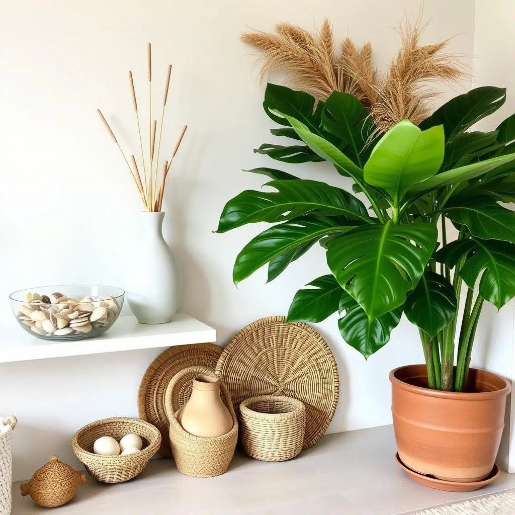 Natuurlijke accessoires in een Bohemische Strandhuisstijl interieur