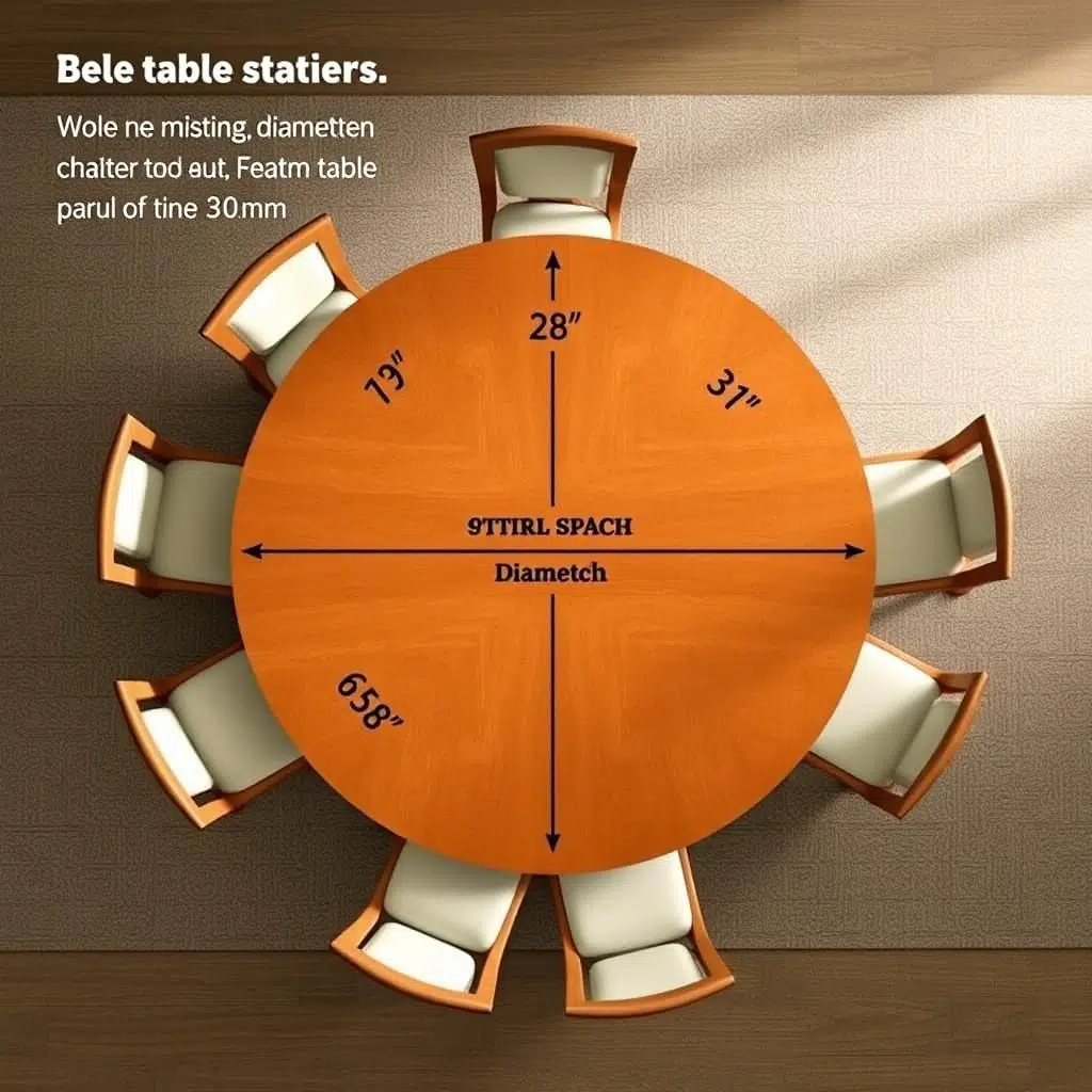 Optimale plaatsing van eetkamerstoelen rond een ronde tafel Optimale plaatsing van eetkamerstoelen rond een ronde tafel