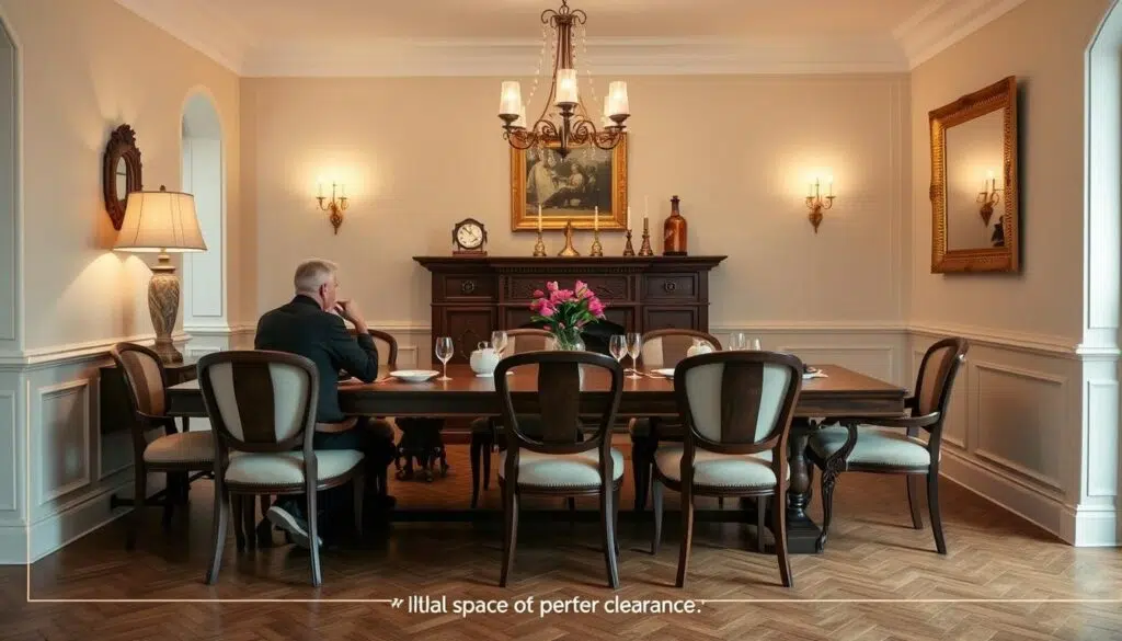 Perfecte eetkamer met ideale ruimte tussen eetkamerstoel en muur Perfecte eetkamer met ideale ruimte tussen eetkamerstoel en muur