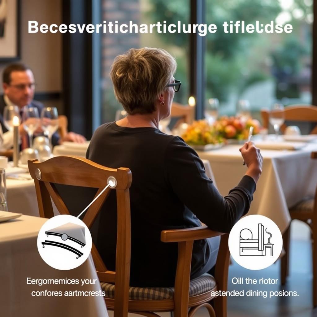 Persoon zittend comfortabel in een carver eetkamerstoel tijdens een diner Persoon zittend comfortabel in een carver eetkamerstoel tijdens een diner