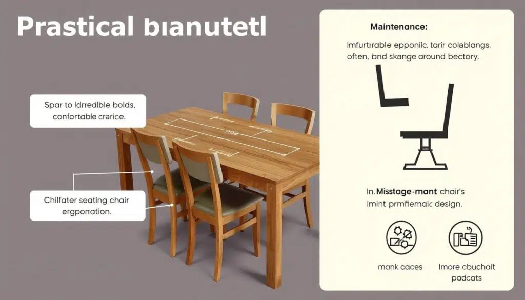 Praktische aspecten van stoelen bij een houten tafel Praktische aspecten van stoelen bij een houten tafel
