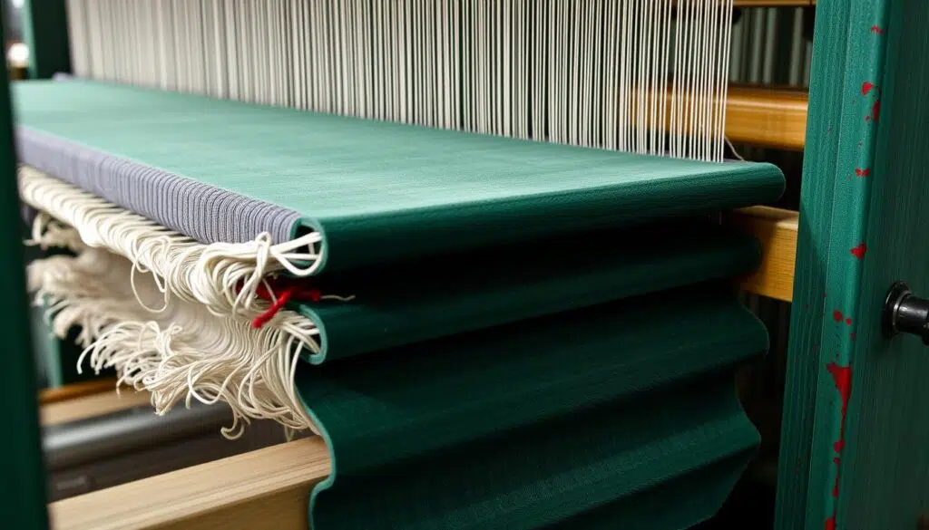 Productieproces van velvet met weefgetouw Productieproces van velvet met weefgetouw