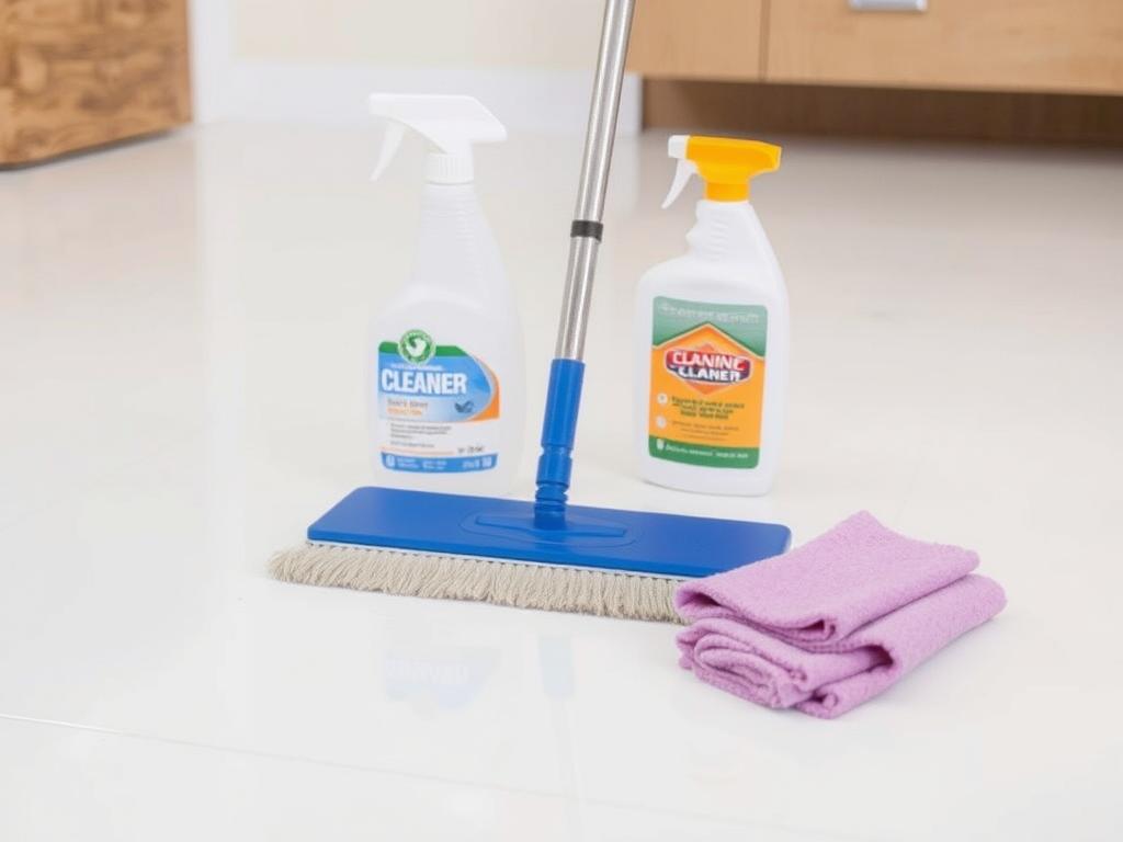 Regelmatig onderhoud van PVC vloer met speciale reinigingsmiddelen Regelmatig onderhoud van PVC vloer met speciale reinigingsmiddelen