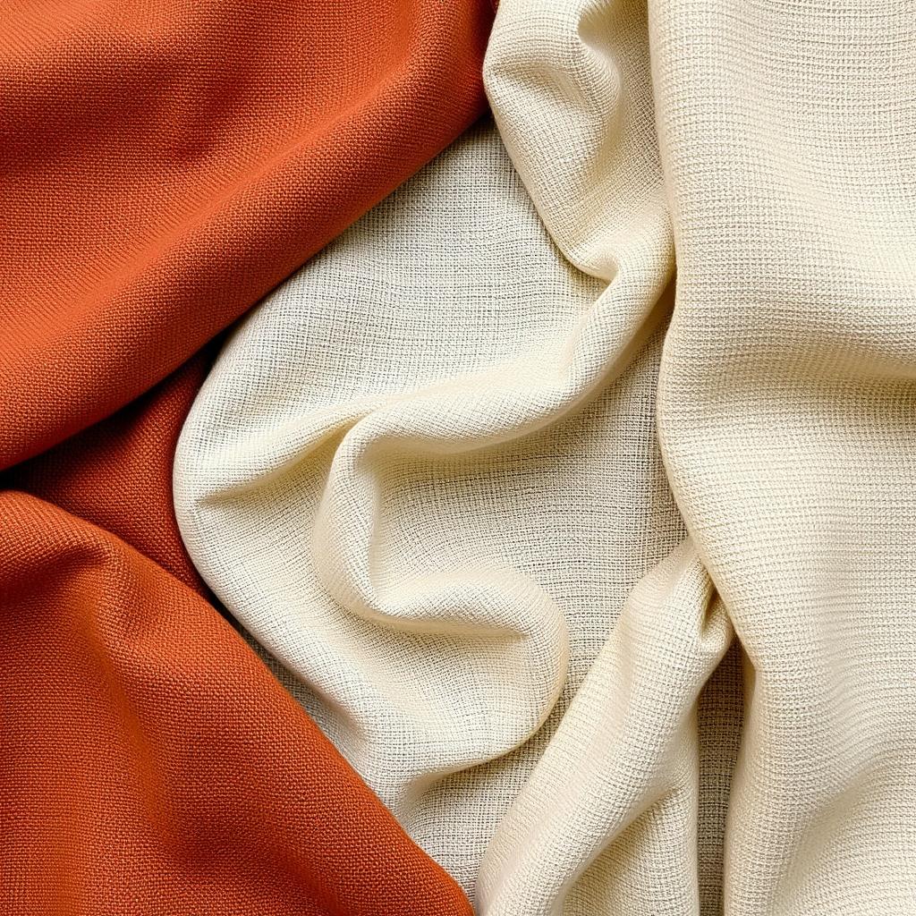 Roestbruine en beige textiel in verschillende texturen Roestbruine en beige textiel in verschillende texturen