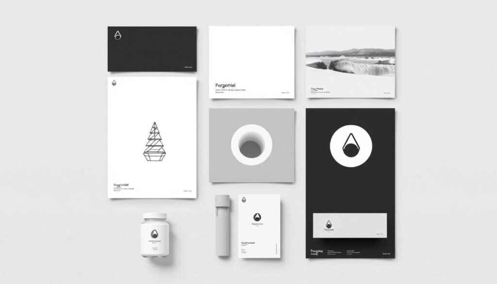 Scandinavisch grafisch ontwerp met typisch kleurgebruik Scandinavisch grafisch ontwerp met typisch kleurgebruik