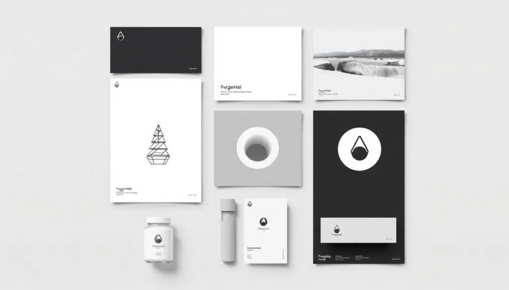 Scandinavisch grafisch ontwerp met typisch kleurgebruik Scandinavisch grafisch ontwerp met typisch kleurgebruik