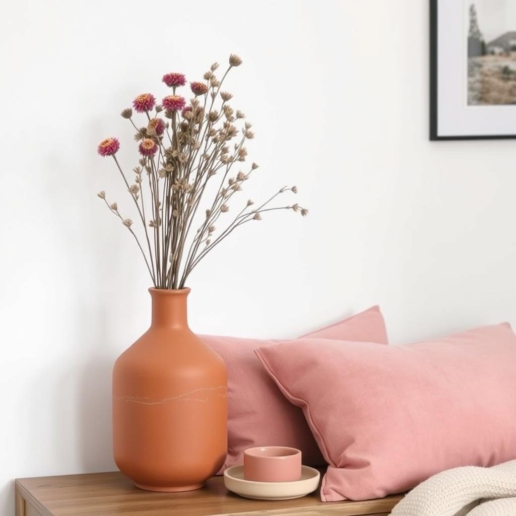 Scandinavisch interieur met terracotta en roze accenten Scandinavisch interieur met terracotta en roze accenten