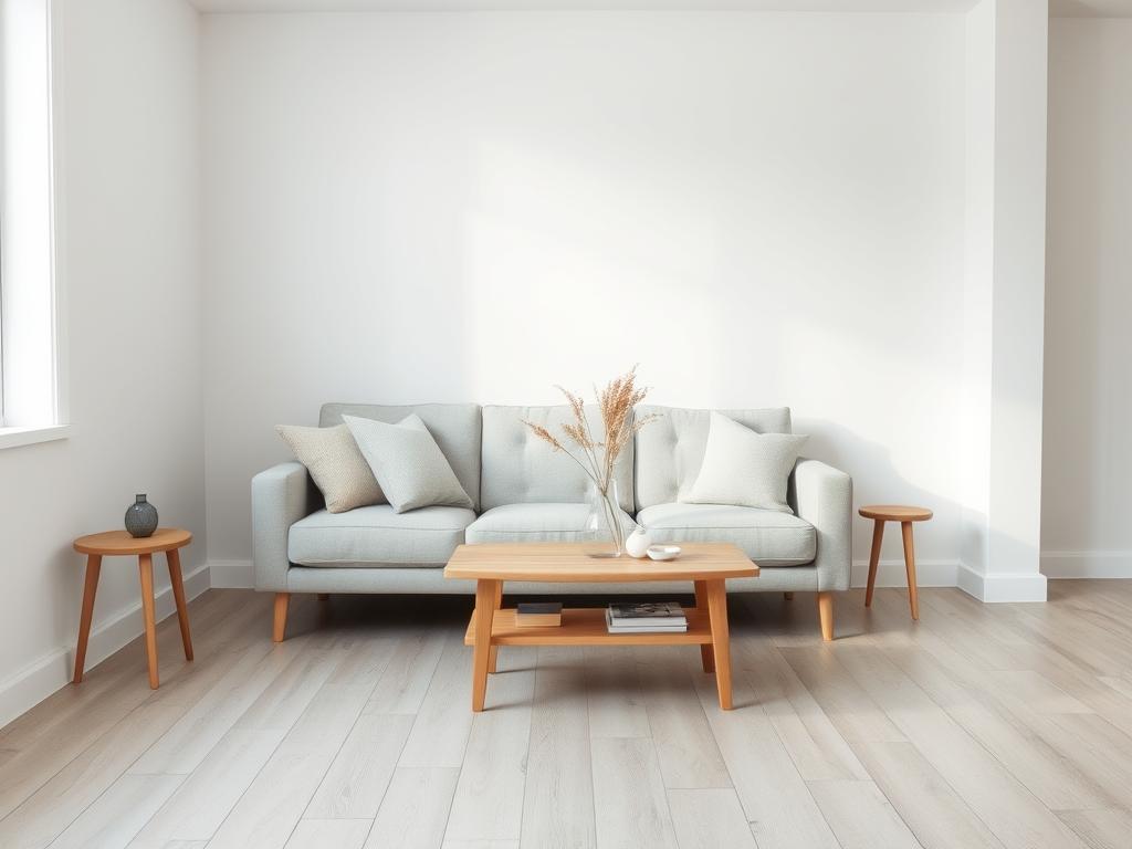Scandinavisch interieurdesign met minimalistische meubels en neutrale kleuren Scandinavisch interieurdesign met minimalistische meubels en neutrale kleuren