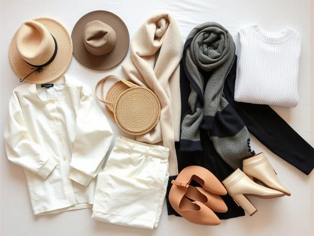 Scandinavische mode met neutrale kleuren en natuurlijke materialen Scandinavische mode met neutrale kleuren en natuurlijke materialen