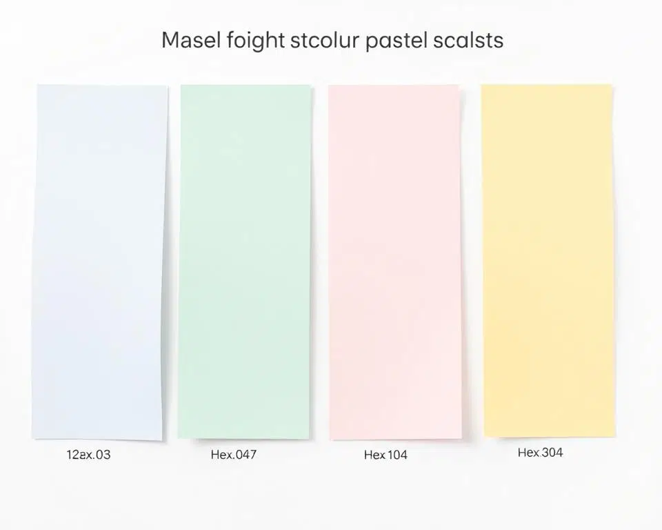 Scandinavische pasteltinten: lichtblauw, mintgroen, zachtroze en lichtgeel