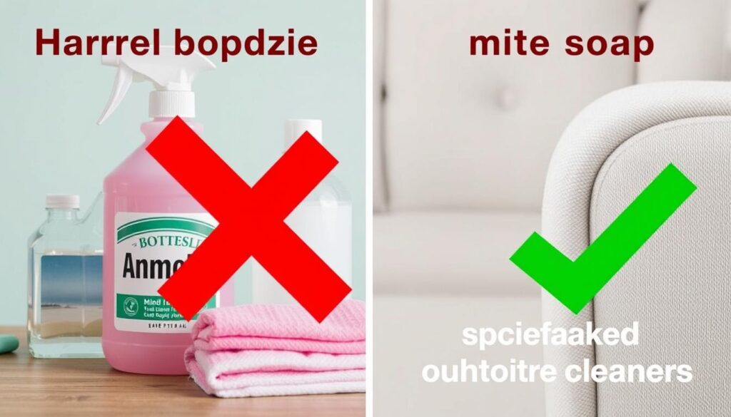 Schoonmaakmiddelen die vermeden moeten worden bij het verwijderen van koffievlekken uit een stoffen bank Schoonmaakmiddelen