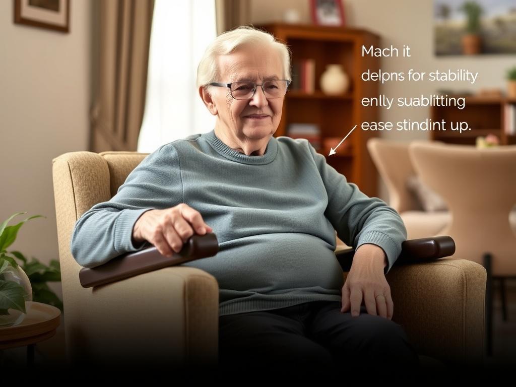Senior die comfortabel zit Senior die comfortabel zit