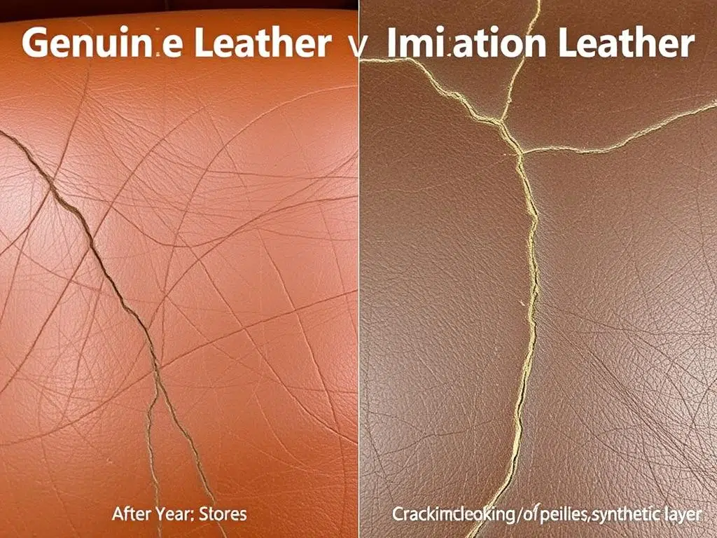 Slijtagepatronen van leer en imitatieleer na jaren van gebruik Slijtagepatronen van leer en imitatieleer na jaren van gebruik