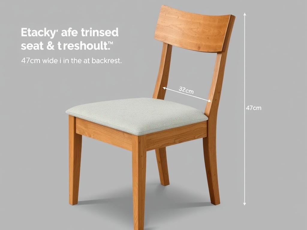 Standaard eetkamerstoel met comfortabele zitting, 47 cm breed Standaard eetkamerstoel met comfortabele zitting, 47 cm breed