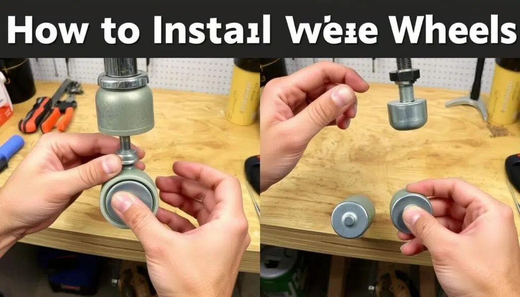 Stapsgewijze installatie van wielen onder stoel met verschillende bevestigingsmethoden Stapsgewijze installatie van wielen onder stoel met verschillende bevestigingsmethoden