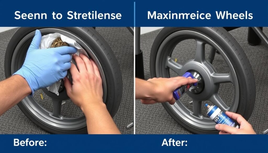 Stapsgewijze reiniging en onderhoud van wielen onder stoel Stapsgewijze reiniging en onderhoud van wielen onder stoel