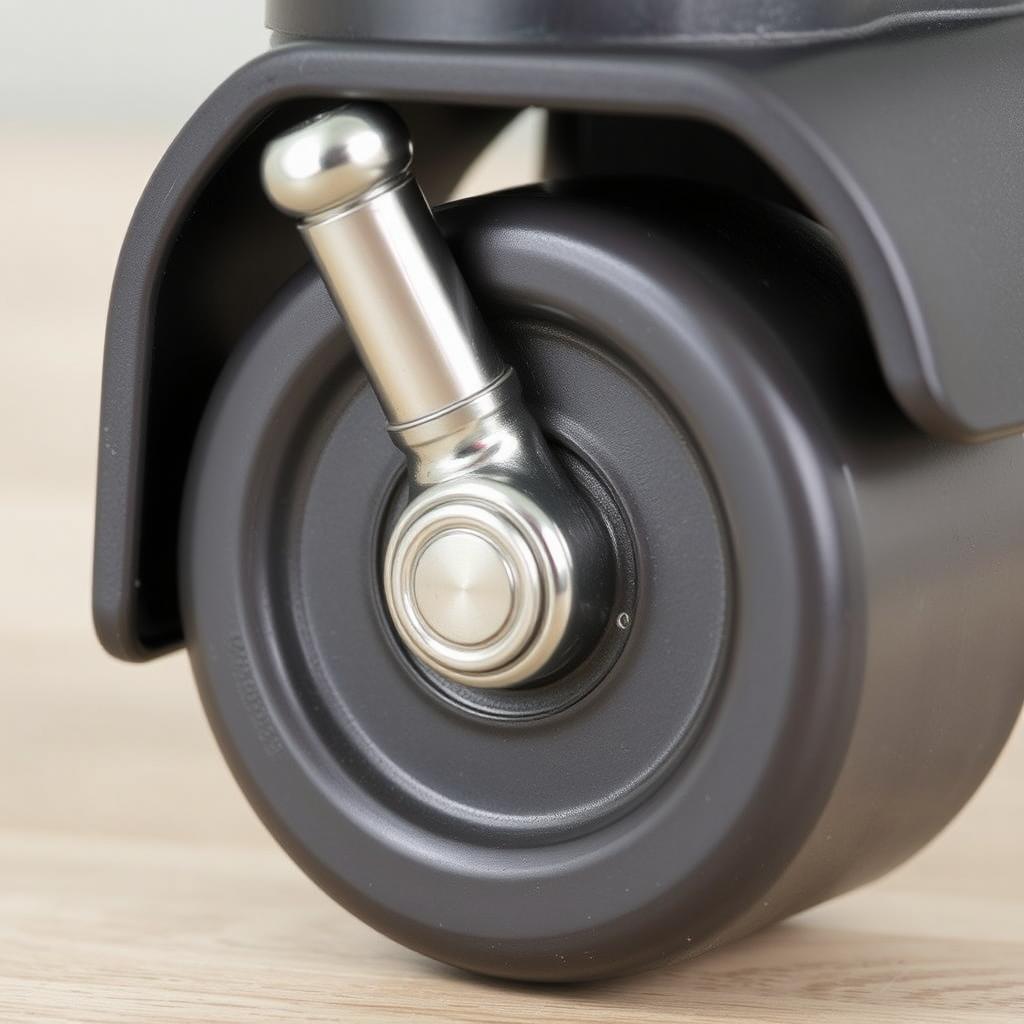 Stiftbevestiging voor wieltjes onder stoel Stiftbevestiging voor wieltjes onder stoel