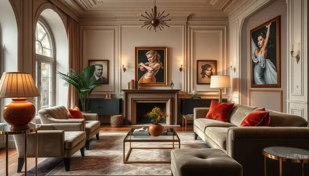 Stijlvol interieur met combinatie van verloers en velvet elementen Stijlvol interieur met combinatie van verloers en velvet elementen
