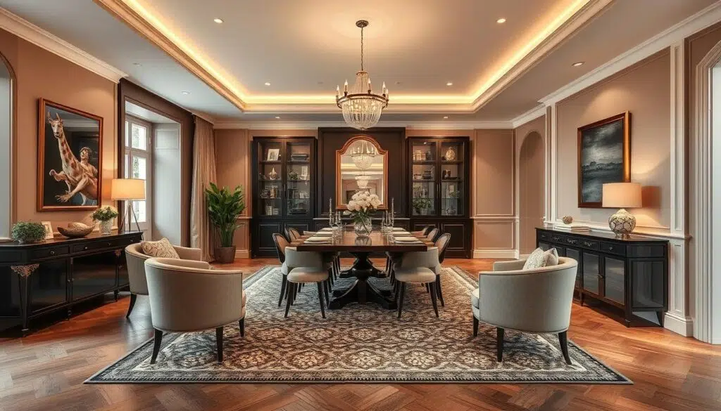 Stijlvolle eetkamer met perfecte ruimtelijke indeling Stijlvolle eetkamer met perfecte ruimtelijke indeling