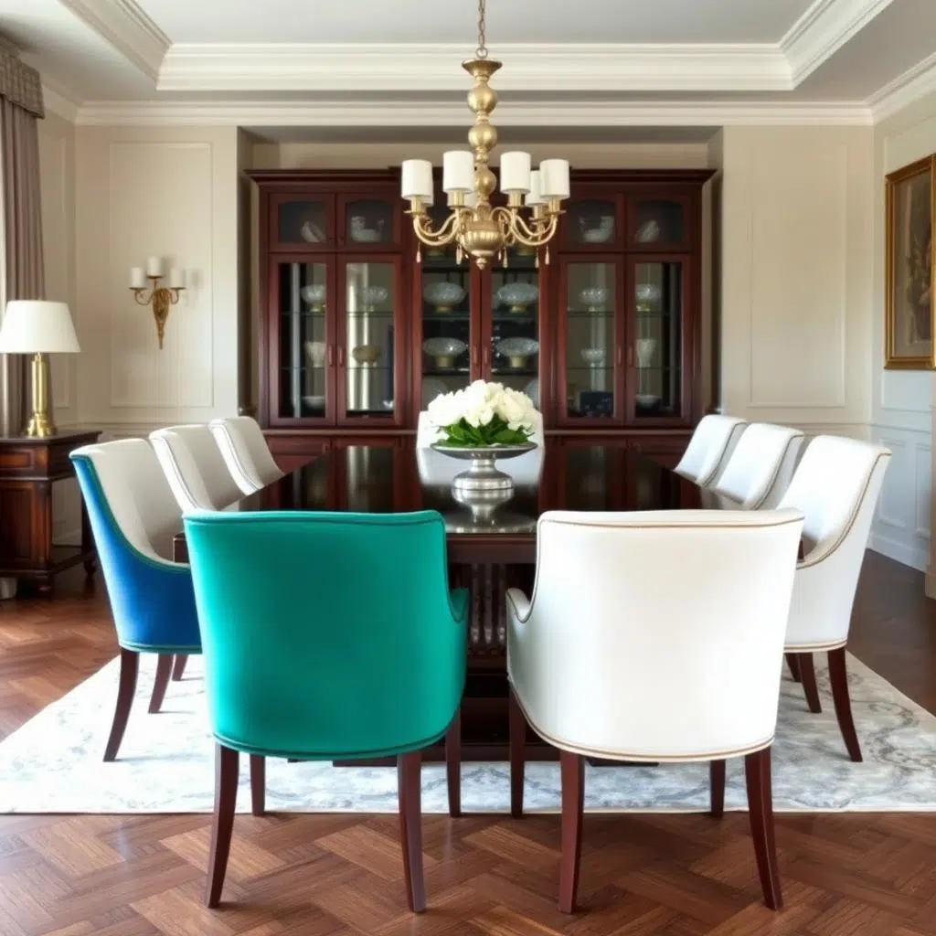 Stoelen bij een donkere houten tafel Stoelen bij een donkere houten tafel