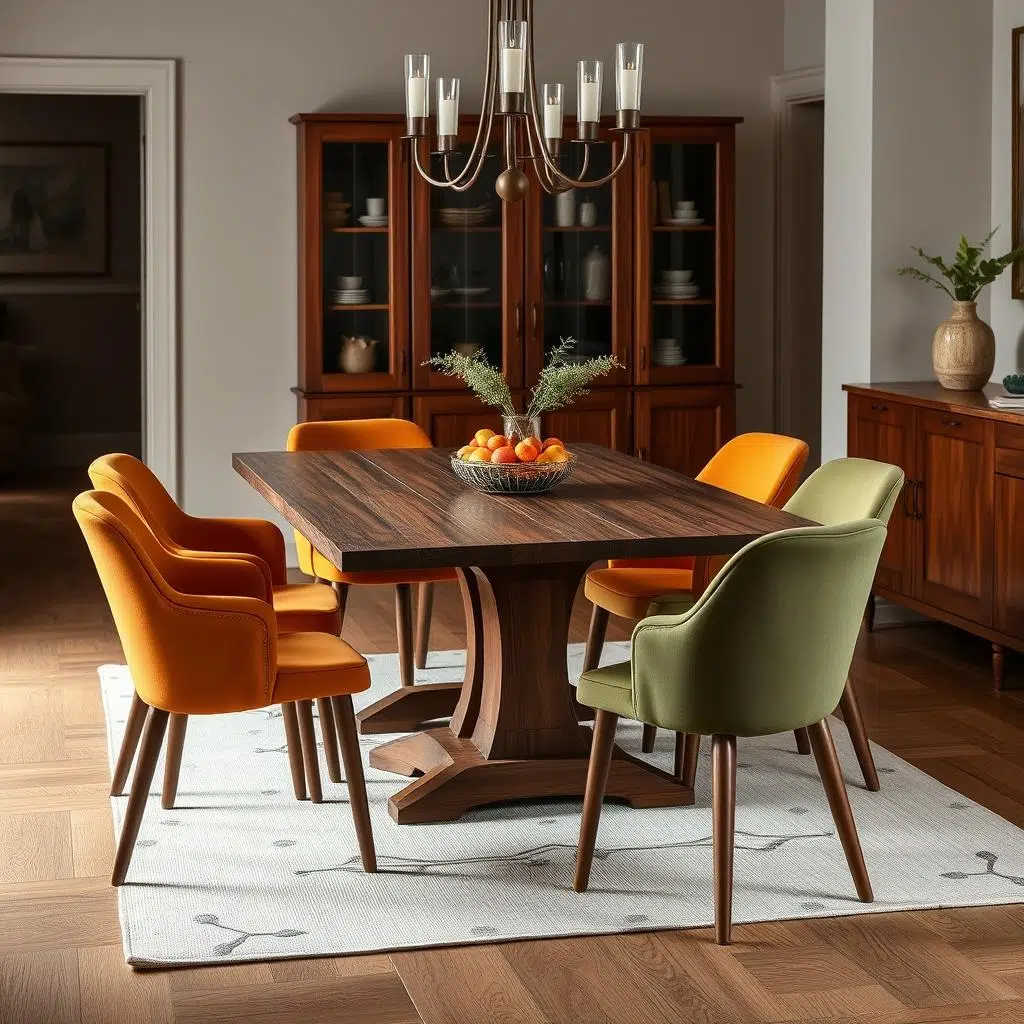 Stoelen bij een walnoten tafel Stoelen bij een walnoten tafel