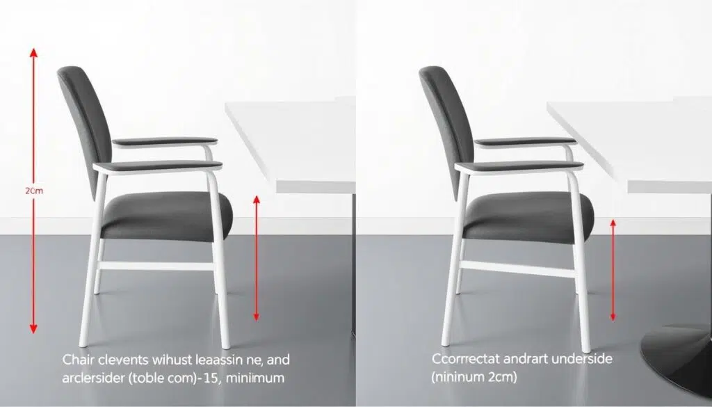 Stoelen met armleuningen bij een tafel van 75 cm en de juiste afmetingen Stoelen met armleuningen bij een tafel van 75 cm en de juiste afmetingen