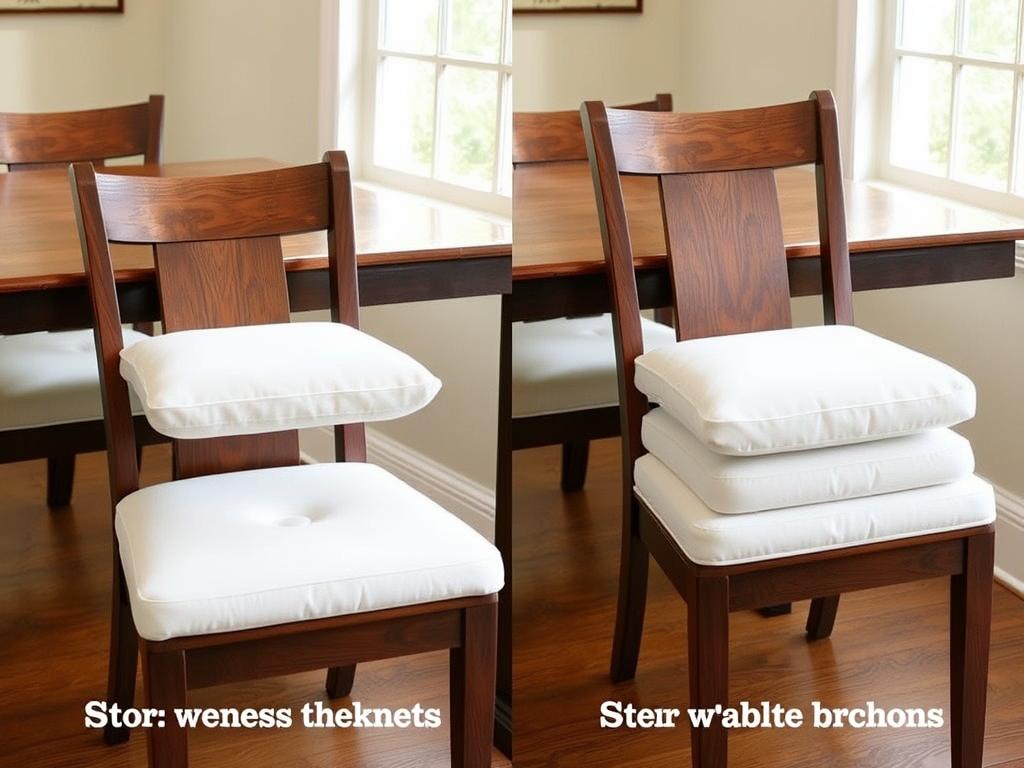 Stoelkussens voor het aanpassen van de zithoogte bij de eettafel Stoelkussens voor het aanpassen van de zithoogte bij de eettafel