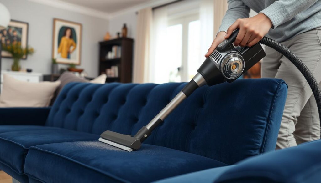 Stofzuigen van velvet meubels voor velvet stof onderhoud Stofzuigen van velvet meubels voor velvet stof onderhoud