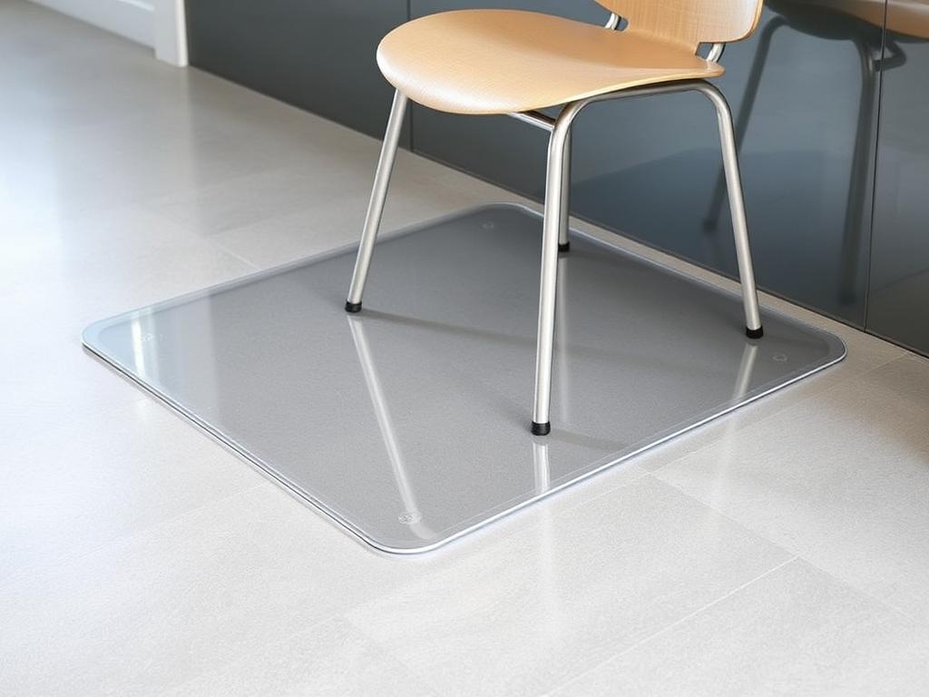 Transparante vloermat voor bureaustoelen op PVC vloer Transparante vloermat voor bureaustoelen op PVC vloer