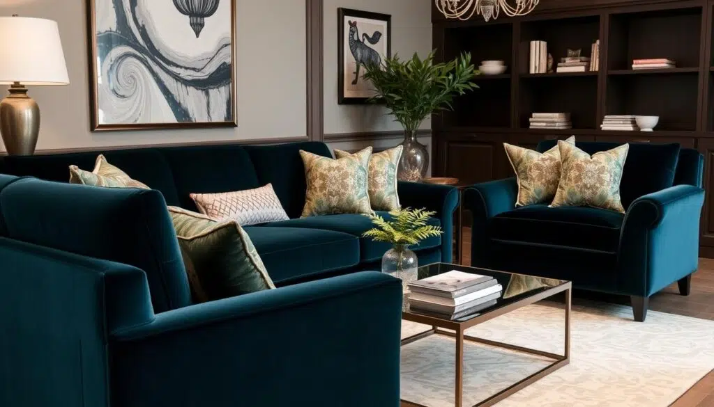 Velvet meubels in een elegant interieur Velvet meubels in een elegant interieur
