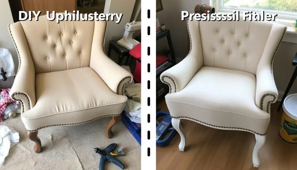 Vergelijking tussen DIY stofferen en professioneel werk Vergelijking tussen DIY stofferen en professioneel werk
