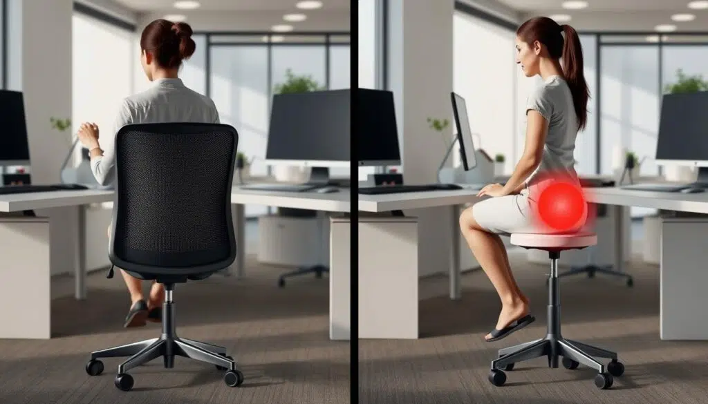 Vergelijking van zithoudingen op stoelen met en zonder rugleuning Vergelijking van zithoudingen op stoelen met en zonder rugleuning