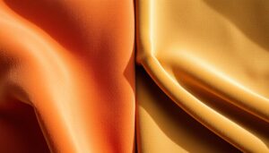 Verschil tussen verloers en velvet stoffen naast elkaar getoond