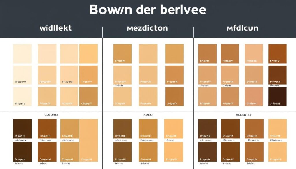 Verschillende bruintinten gecombineerd met accentkleuren Verschillende bruintinten gecombineerd met accentkleuren