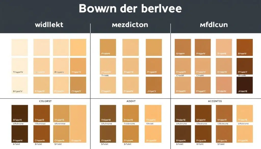 Verschillende bruintinten gecombineerd met accentkleuren Verschillende bruintinten gecombineerd met accentkleuren