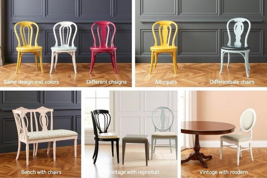 Verschillende combinaties van eetkamerstoelen die goed samengaan Verschillende combinaties van eetkamerstoelen die goed samengaan
