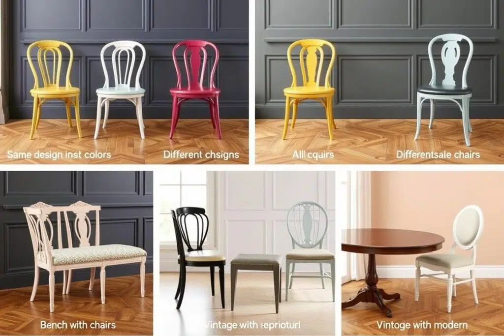 Verschillende combinaties van eetkamerstoelen die goed samengaan Verschillende combinaties van eetkamerstoelen die goed samengaan
