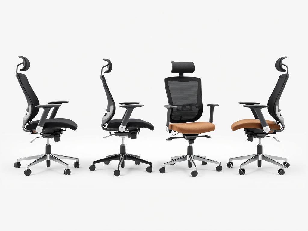 Verschillende ergonomische bureaustoelen met wieltjes voor verschillende lichaamstypes Verschillende ergonomische bureaustoelen met wieltjes voor verschillende lichaamstypes