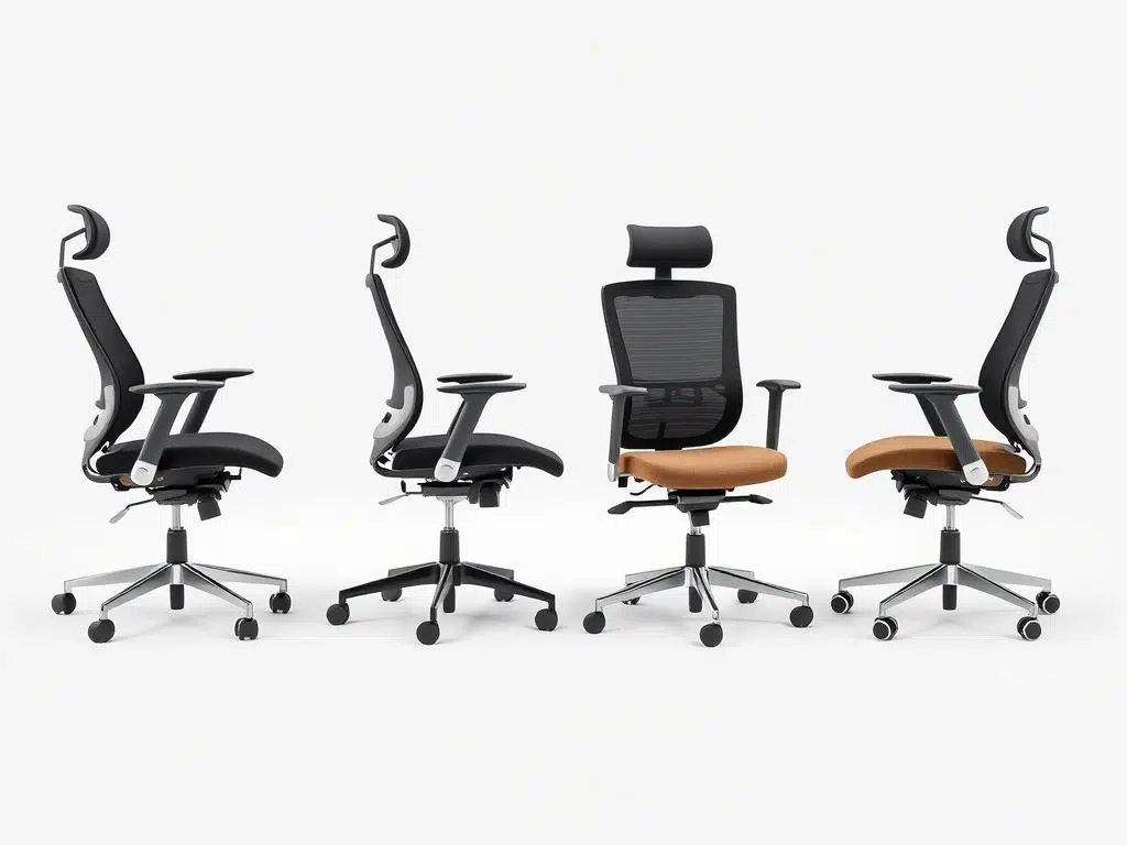 Verschillende ergonomische bureaustoelen met wieltjes voor verschillende lichaamstypes Verschillende ergonomische bureaustoelen met wieltjes voor verschillende lichaamstypes