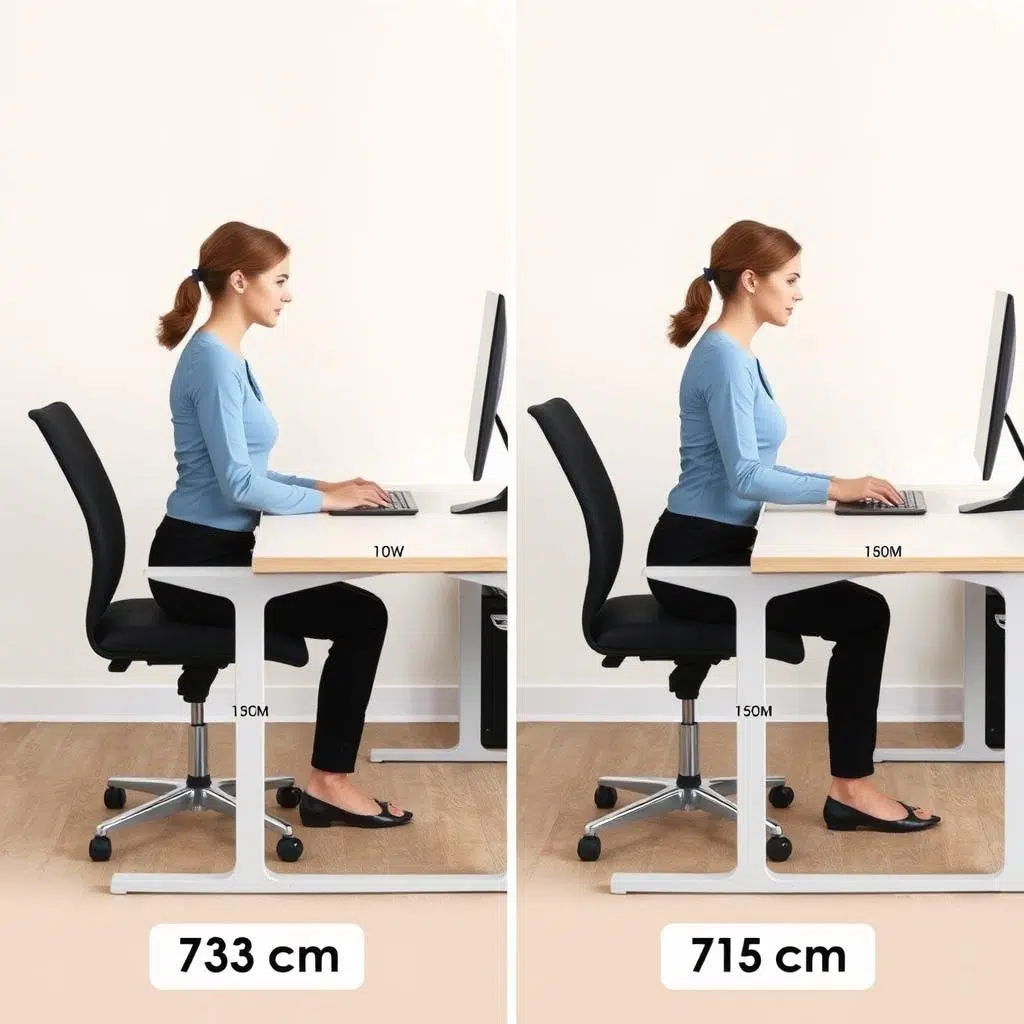 Verschillende lichaamslengtes aan een tafel van 78 cm hoogte Verschillende lichaamslengtes aan een tafel van 78 cm hoogte