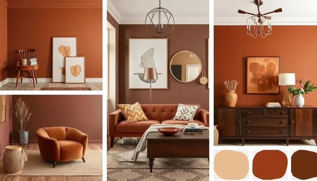 Verschillende manieren om roestbruin toe te passen in een interieur Verschillende manieren om roestbruin toe te passen in een interieur