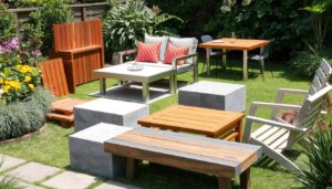 Verschillende materialen die buiten goed blijven in een tuin