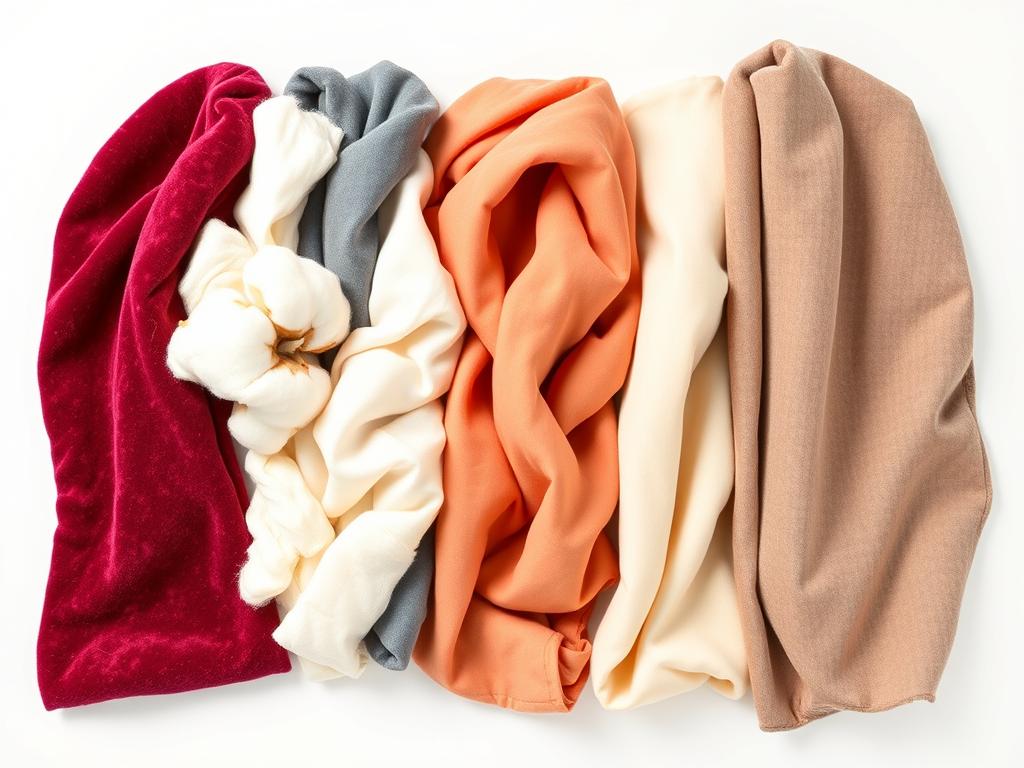Verschillende materialen gebruikt voor verloers en velvet stoffen Verschillende materialen gebruikt voor verloers en velvet stoffen